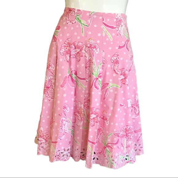LILLY PULITZER INGRID MIDI FIT & FLARE SKIRT. Barbiecore. SIZE 0 - Picture 1 of 9